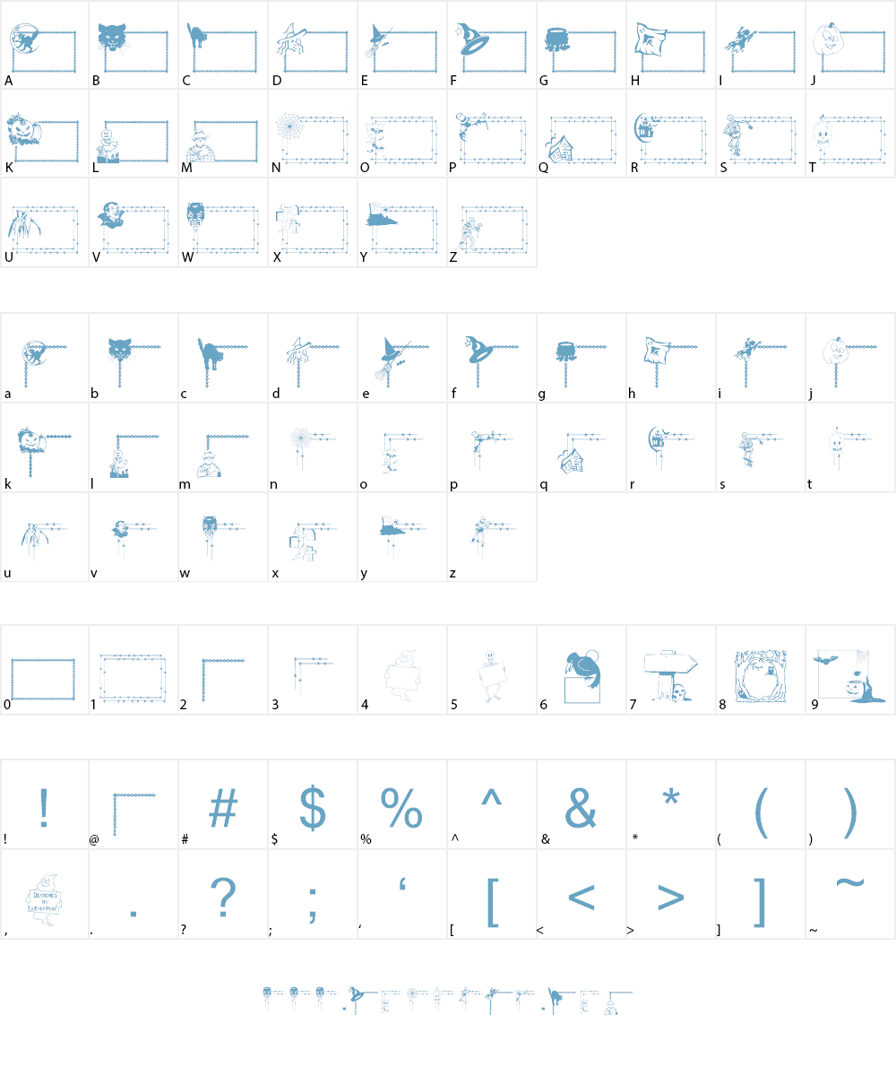 LCR Frightful Frames Font Character